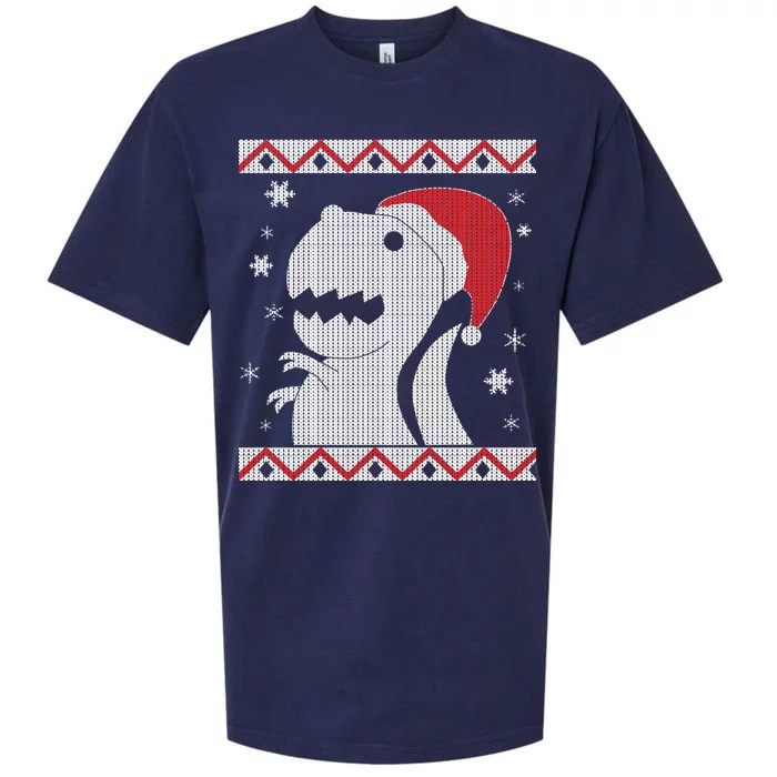 Big T-Rex Ugly Christmas Sueded Cloud Jersey T-Shirt