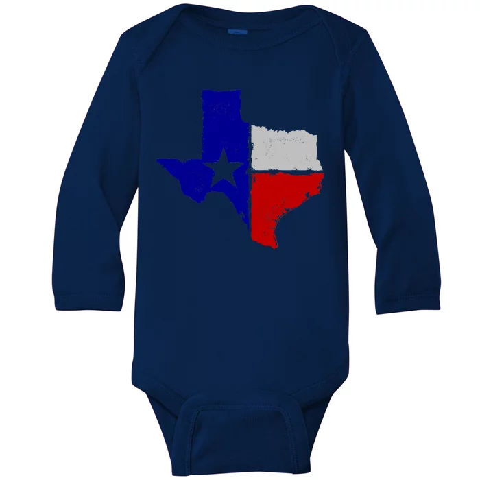 Big Texas Flag Vintage Baby Long Sleeve Bodysuit