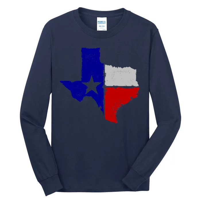 Big Texas Flag Vintage Tall Long Sleeve T-Shirt