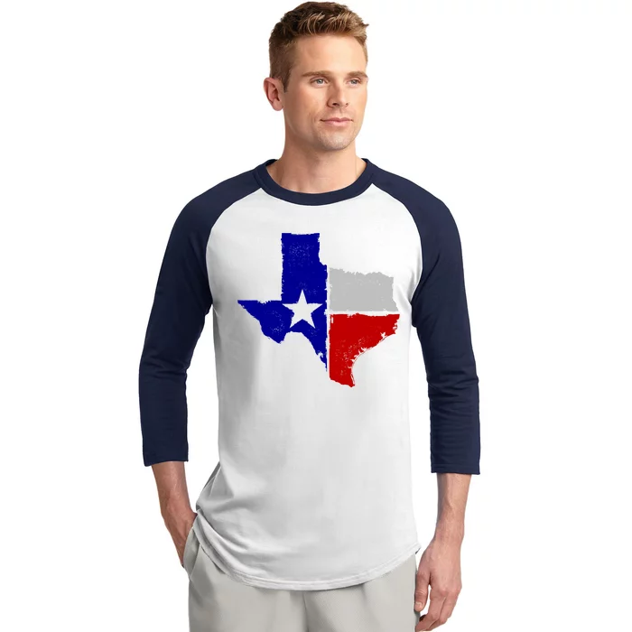 Big Texas Flag Vintage Baseball Sleeve Shirt