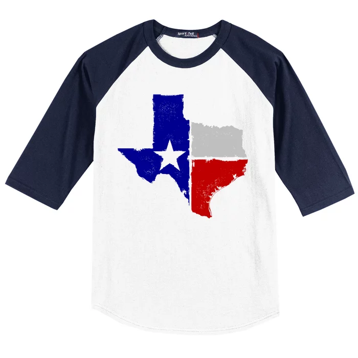 Big Texas Flag Vintage Baseball Sleeve Shirt