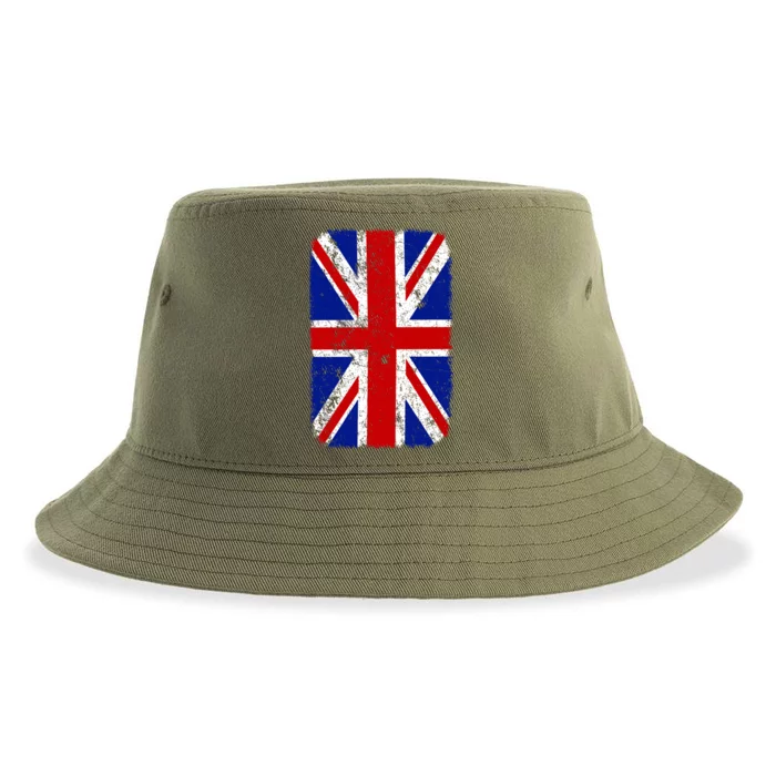 Big Vintage British England Flag Sustainable Bucket Hat