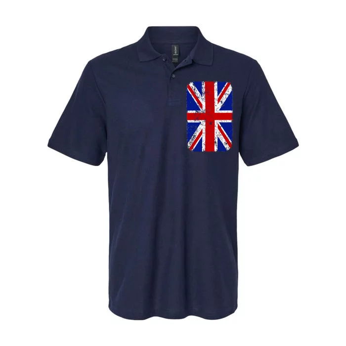 Big Vintage British England Flag Softstyle Adult Sport Polo