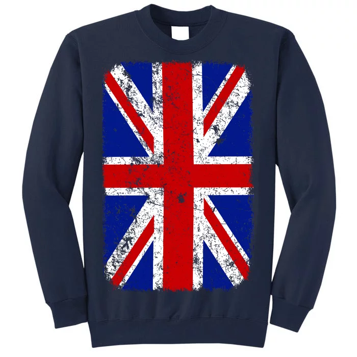 Big Vintage British England Flag Tall Sweatshirt