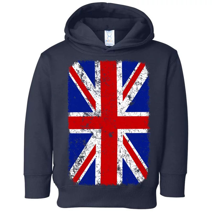 Big Vintage British England Flag Toddler Hoodie