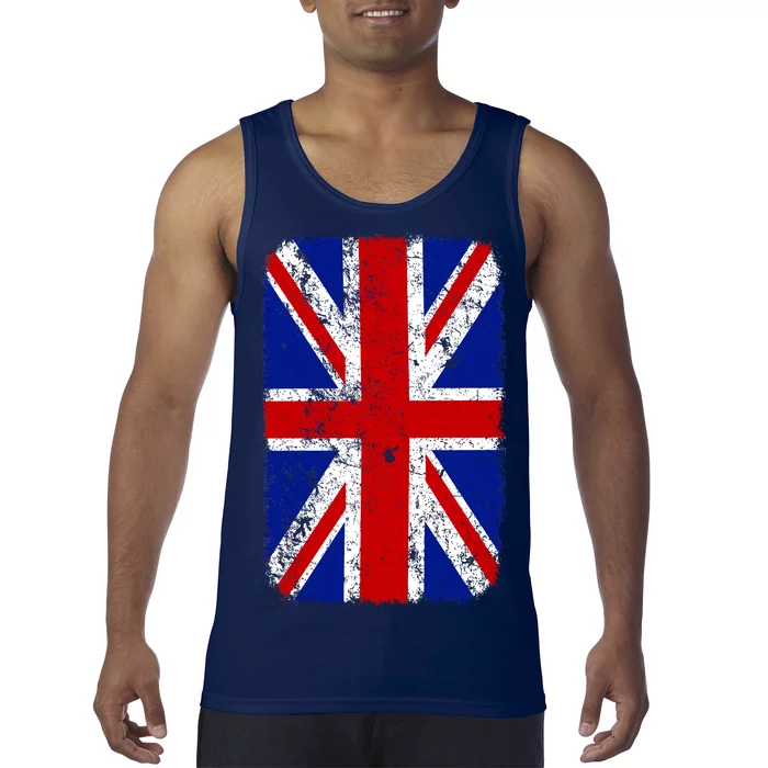 Big Vintage British England Flag Tank Top