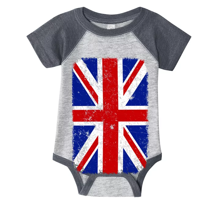 Big Vintage British England Flag Infant Baby Jersey Bodysuit