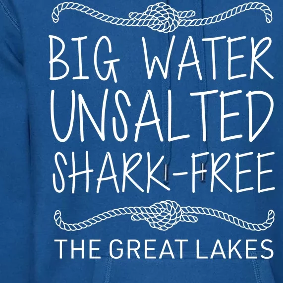 Big Water Unsalted Shark Free The Great Lakes Premium Hoodie