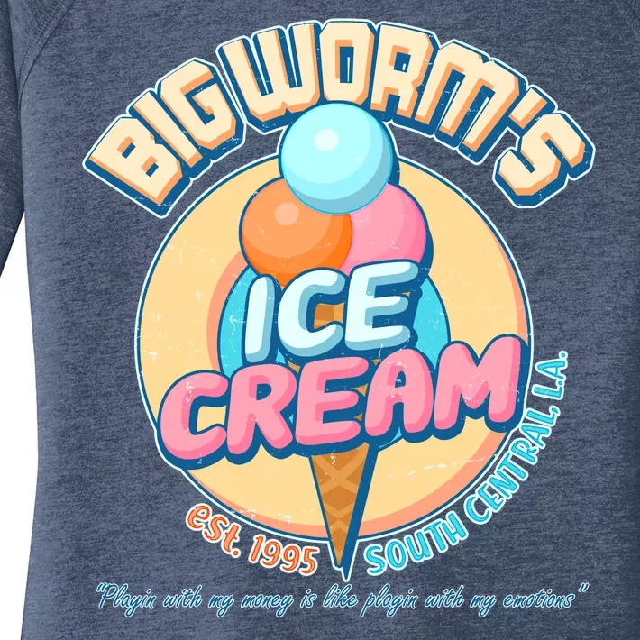 Big Worm's Ice Cream Est 1995 Women's Perfect Tri Tunic Long Sleeve Shirt