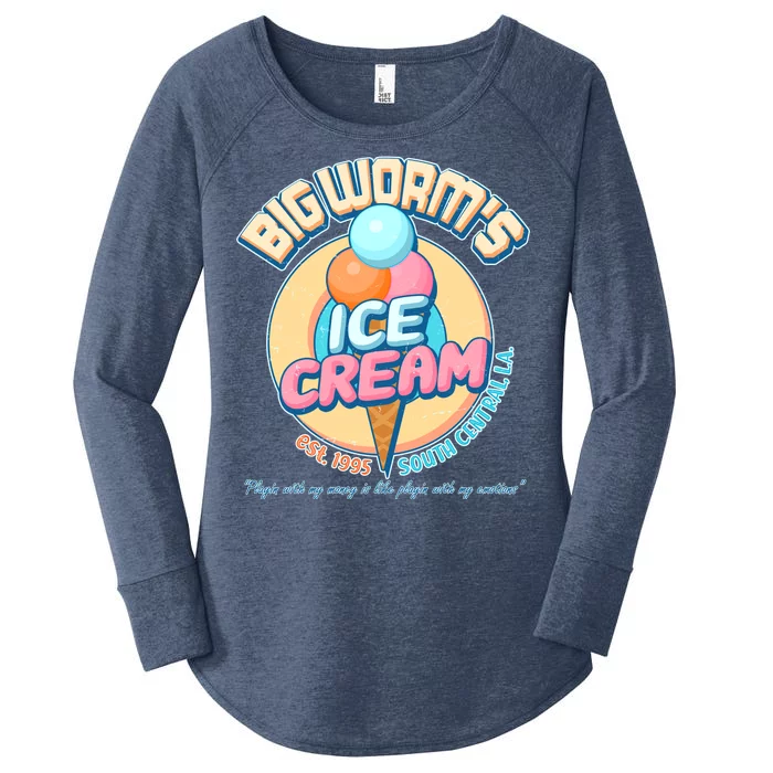 Big Worm's Ice Cream Est 1995 Women's Perfect Tri Tunic Long Sleeve Shirt