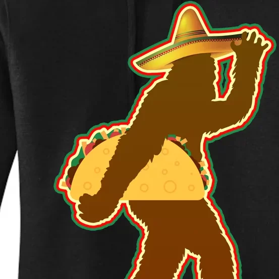 Bigfoot Carrying Taco Cinco de Mayo Women's Pullover Hoodie