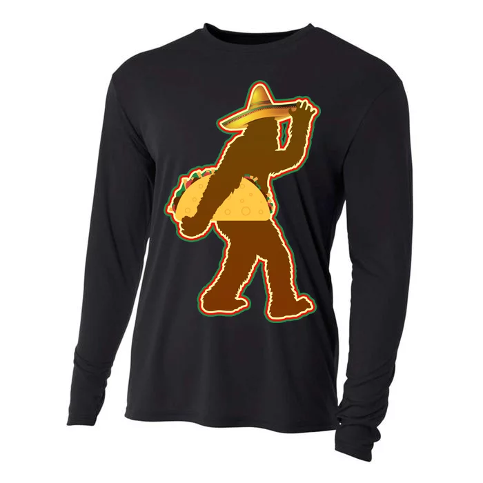 Bigfoot Carrying Taco Cinco de Mayo Cooling Performance Long Sleeve Crew