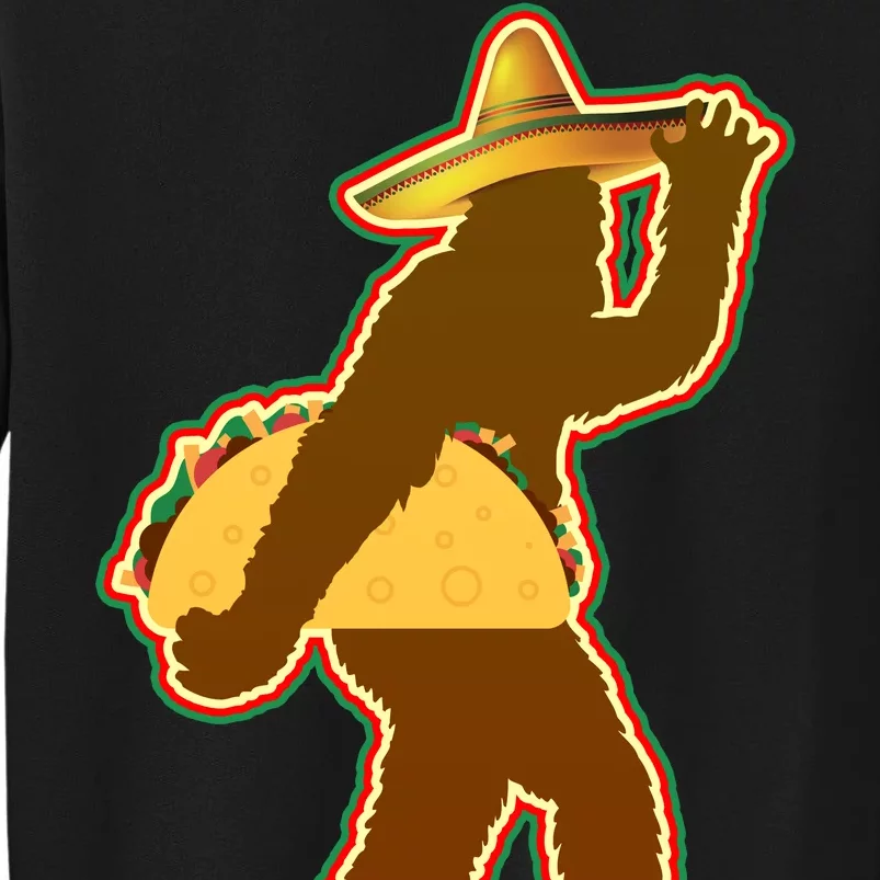 Bigfoot Carrying Taco Cinco de Mayo Tall Sweatshirt