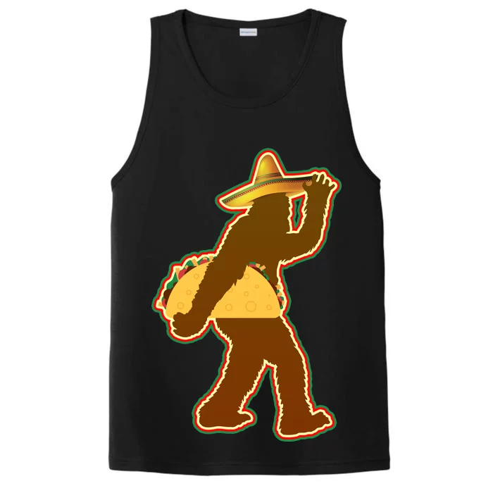 Bigfoot Carrying Taco Cinco de Mayo Performance Tank