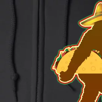 Bigfoot Carrying Taco Cinco de Mayo Full Zip Hoodie