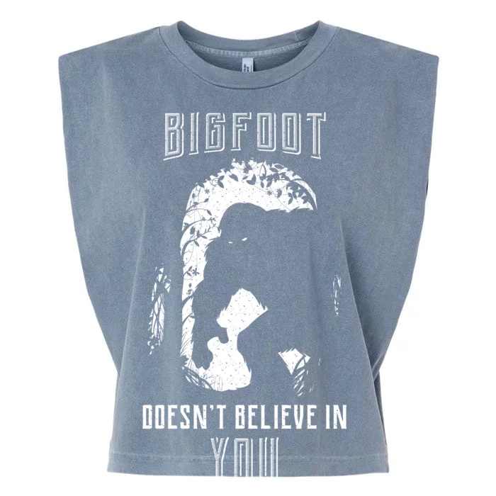 Bigfoot Doesn't Believe In You Garment-Dyed Women's Muscle Tee