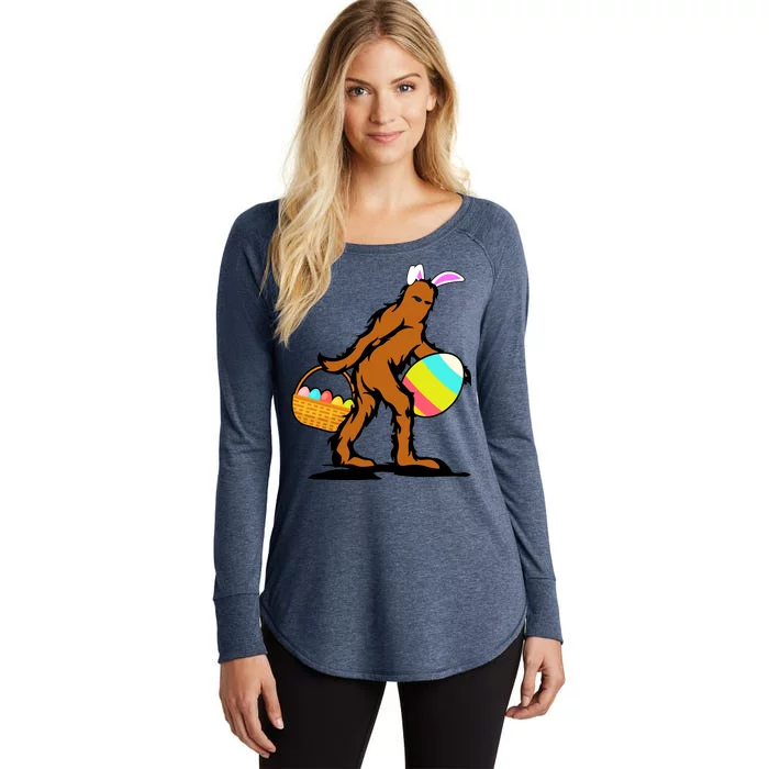 Bigfoot Easter Egg Women's Perfect Tri Tunic Long Sleeve Shirt