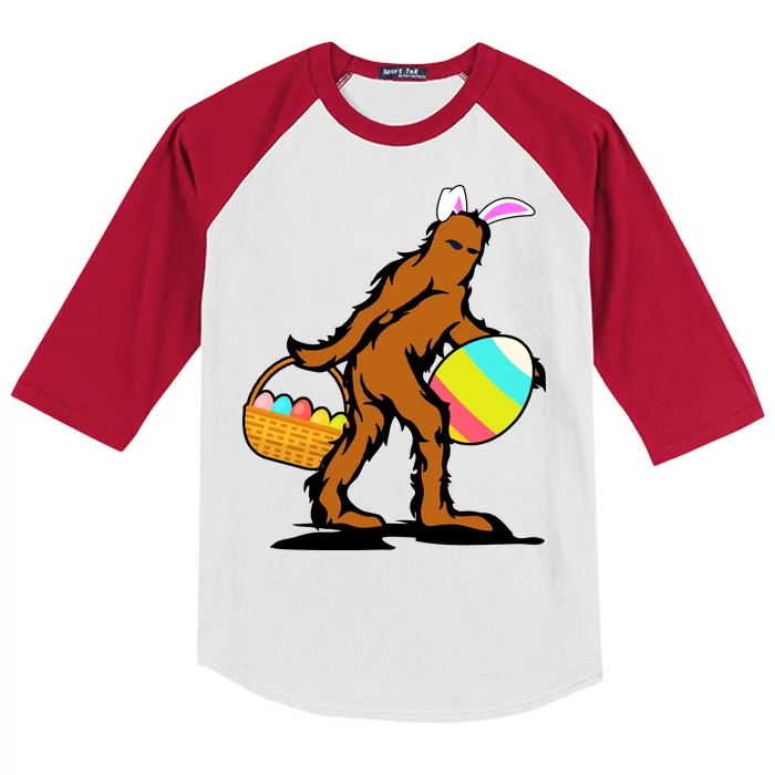 Bigfoot Easter Egg Kids Colorblock Raglan Jersey