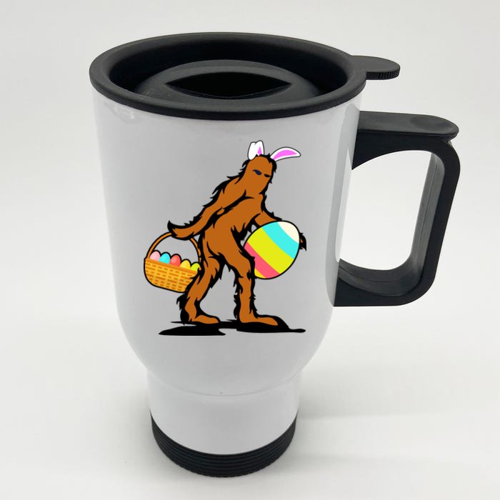 Bigfoot Easter Egg Front & Back Stainless Steel Travel Mug