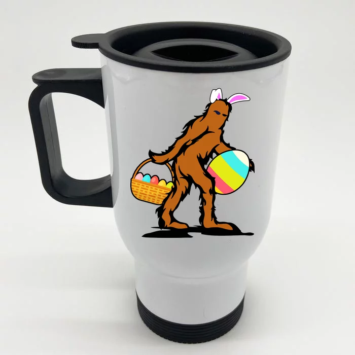 Bigfoot Easter Egg Front & Back Stainless Steel Travel Mug