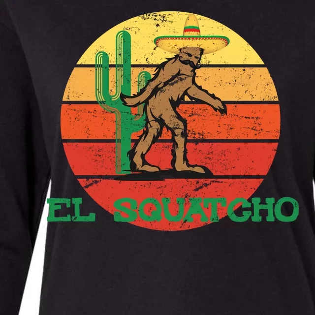 Bigfoot El Squatcho Mexican Sasquatch Womens Cotton Relaxed Long Sleeve T-Shirt