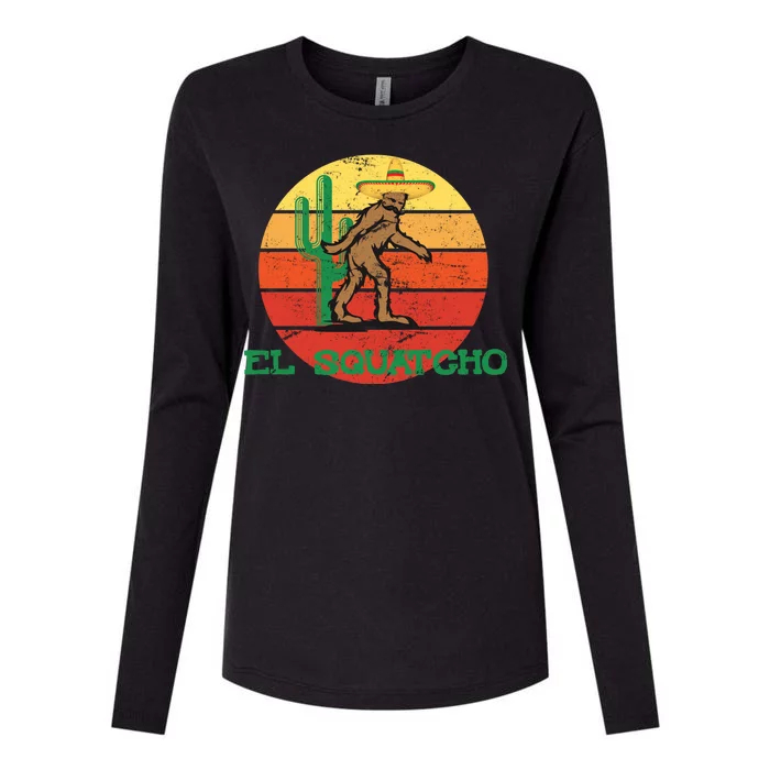 Bigfoot El Squatcho Mexican Sasquatch Womens Cotton Relaxed Long Sleeve T-Shirt