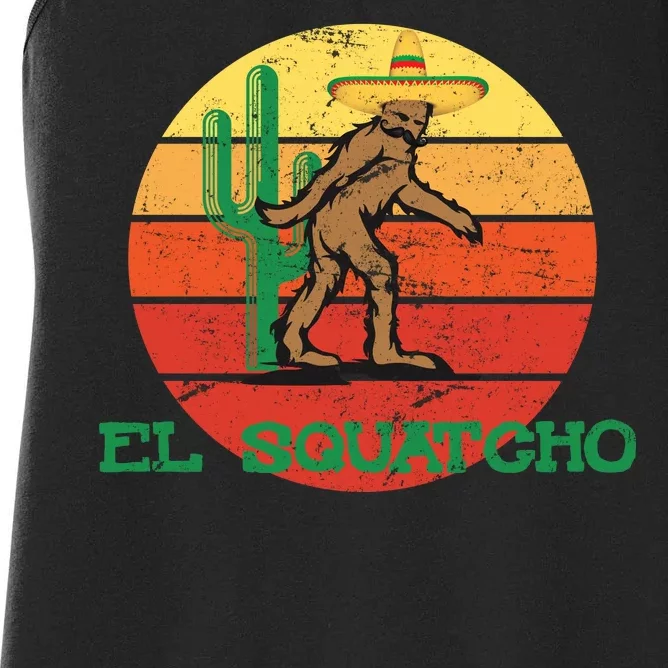 Bigfoot El Squatcho Mexican Sasquatch Women's Racerback Tank