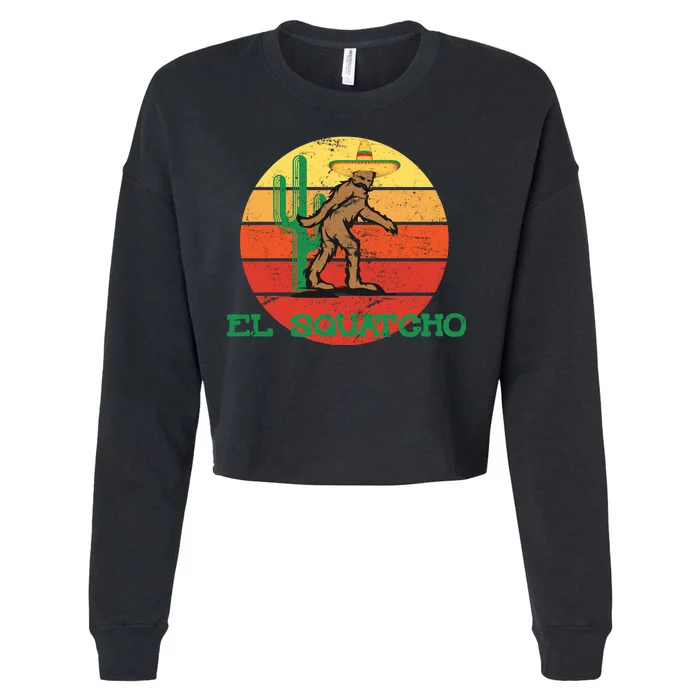 Bigfoot El Squatcho Mexican Sasquatch Cropped Pullover Crew