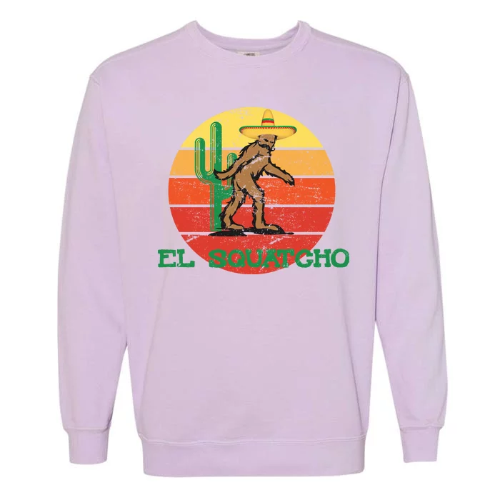 Bigfoot El Squatcho Mexican Sasquatch Garment-Dyed Sweatshirt