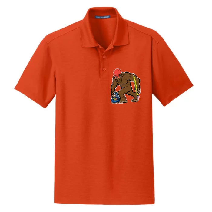 Bigfoot Funny Back To School Dry Zone Grid Performance Polo