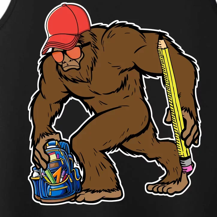 Bigfoot Funny Back To School Performance Tank