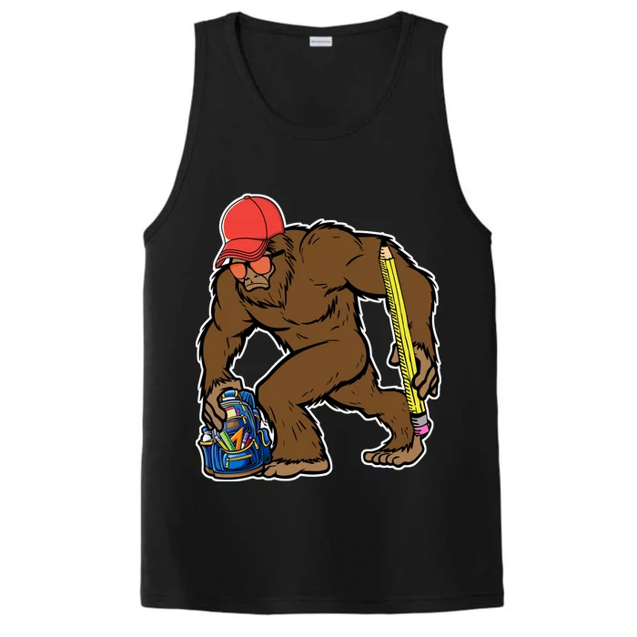 Bigfoot Funny Back To School Performance Tank