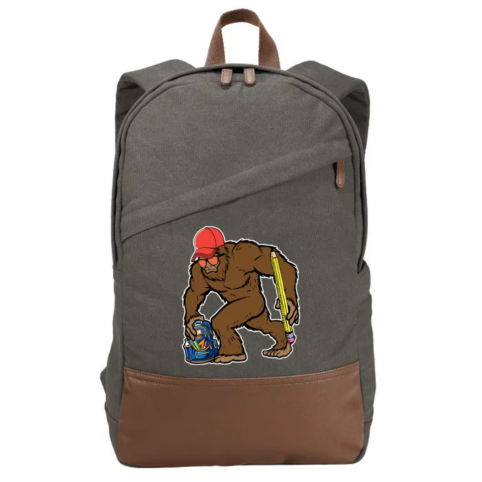 Bigfoot Funny Back To School Cotton Canvas Backpack