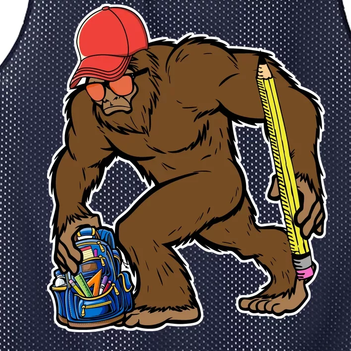 Bigfoot Funny Back To School Mesh Reversible Basketball Jersey Tank