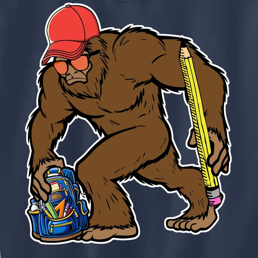 Bigfoot Funny Back To School Kids Sweatshirt