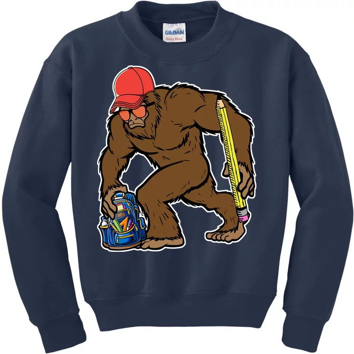 Bigfoot Funny Back To School Kids Sweatshirt