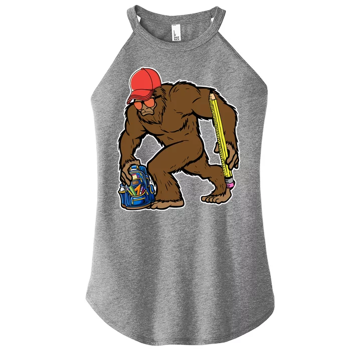 Bigfoot Funny Back To School Women’s Perfect Tri Rocker Tank