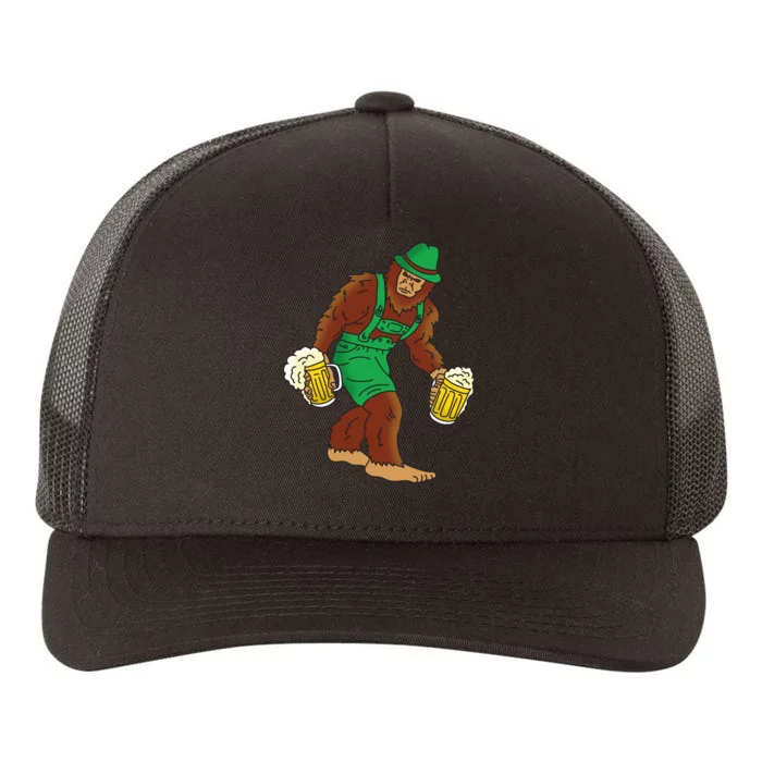 Bigfoot in Lederhosen Oktoberfest Beer Yupoong Adult 5-Panel Trucker Hat