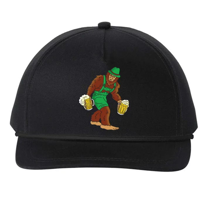 Bigfoot in Lederhosen Oktoberfest Beer Snapback Five-Panel Rope Hat