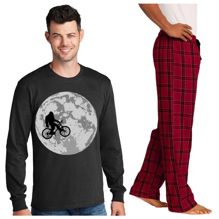 Bigfoot In The Moon Sasquatch Long Sleeve Pajama Set