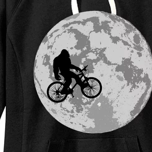 Bigfoot In The Moon Sasquatch Women's Fleece Hoodie