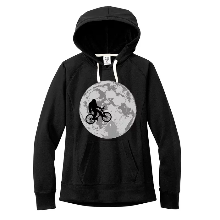 Bigfoot In The Moon Sasquatch Women's Fleece Hoodie