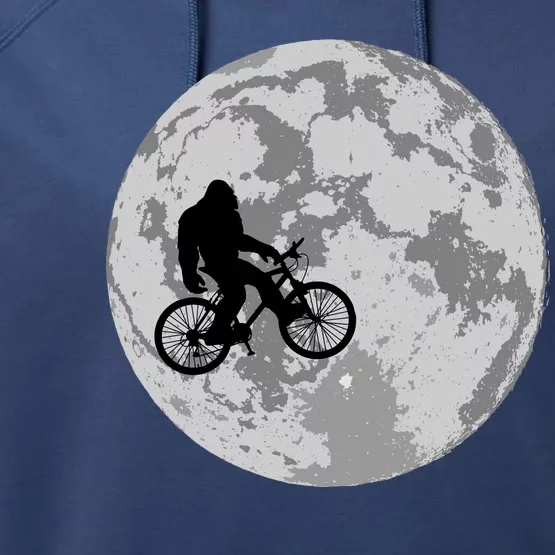 Bigfoot In The Moon Sasquatch Performance Fleece Hoodie