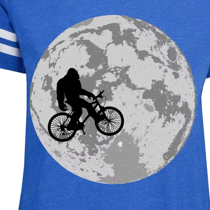 Bigfoot In The Moon Sasquatch Enza Ladies Jersey Football T-Shirt