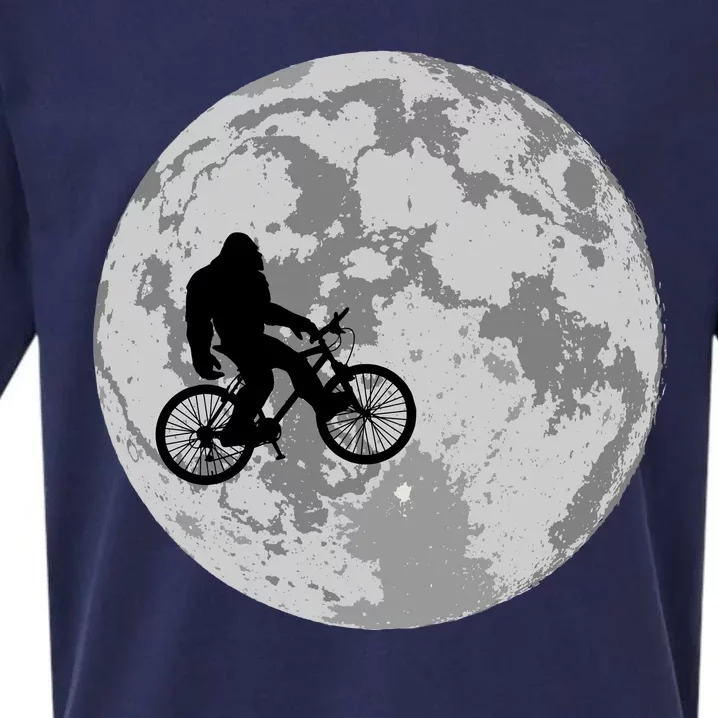 Bigfoot In The Moon Sasquatch Sueded Cloud Jersey T-Shirt