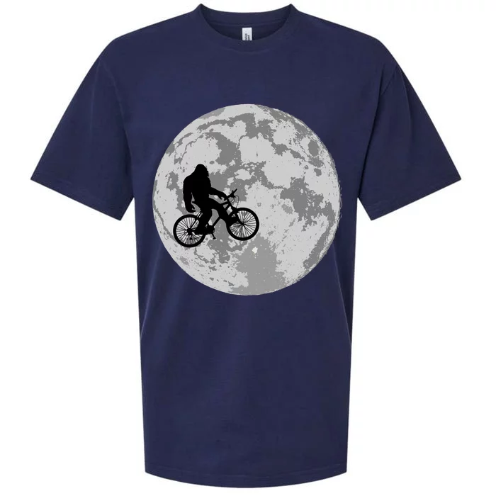 Bigfoot In The Moon Sasquatch Sueded Cloud Jersey T-Shirt