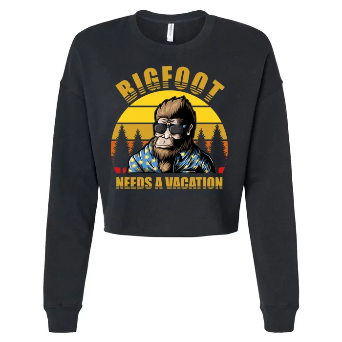 Bigfoot Needs A Vacation Cropped Pullover Crew