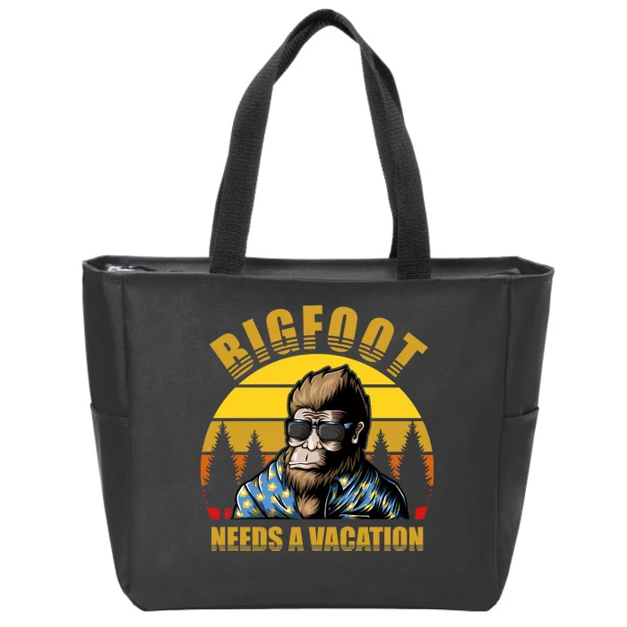 Bigfoot Needs A Vacation Zip Tote Bag