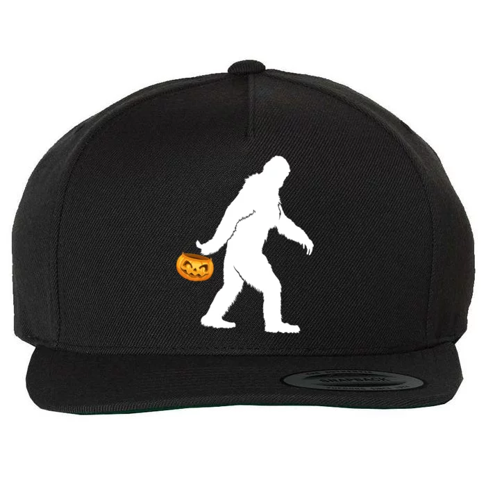 Bigfoot Sasquatch Halloween Pumpkin Wool Snapback Cap