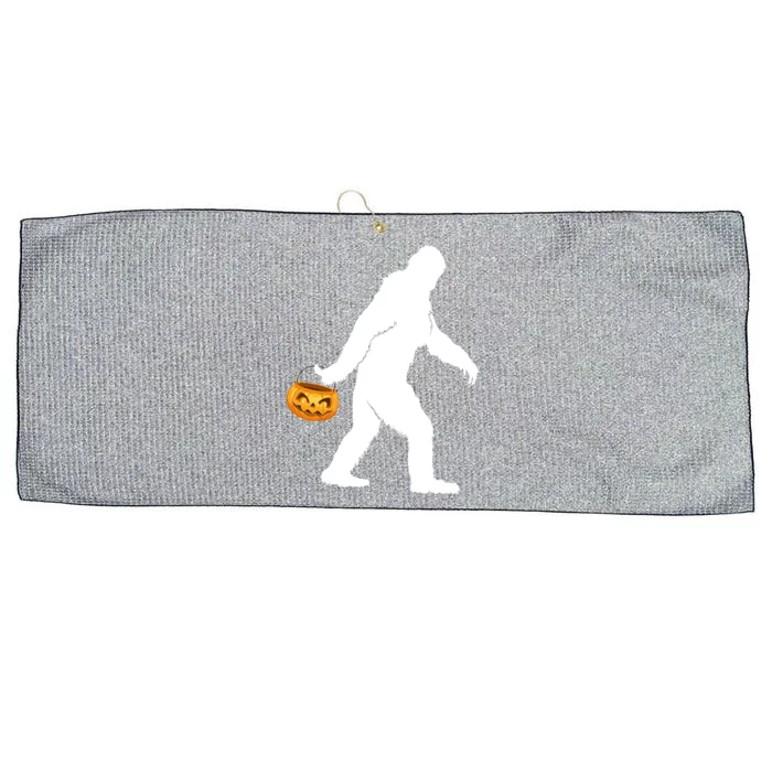 Bigfoot Sasquatch Halloween Pumpkin Large Microfiber Waffle Golf Towel